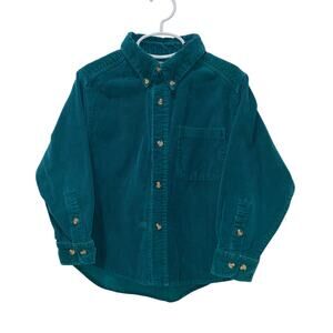 100% Cotton Express Turquoise Corduroy Button Up, Boys size 7